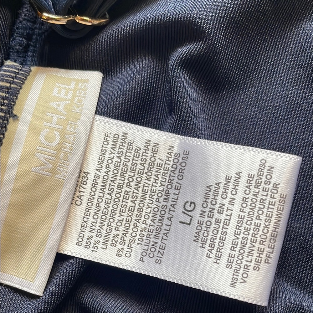 Michael Kors Blue Asymmetrical Cut Out Tank Top - Picture 2 of 3